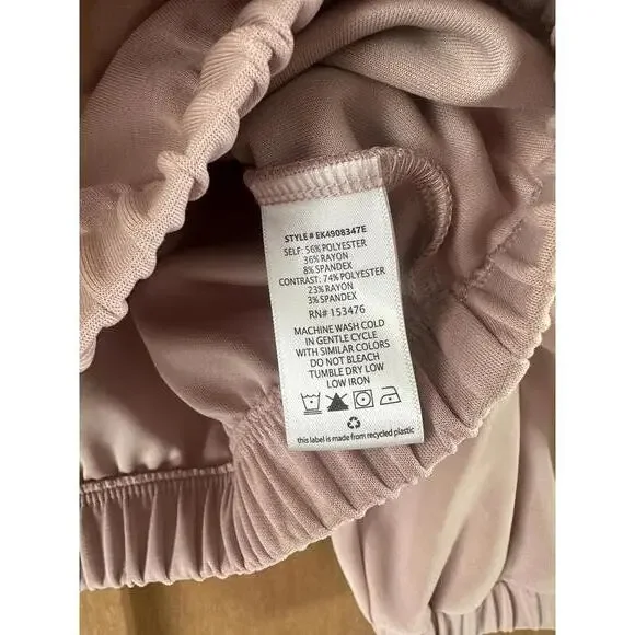 Evereve Mariana Sleek Pullover Crewneck Ruffle Sleeve Blush Pink Women’s Medium - Picture 8 of 15